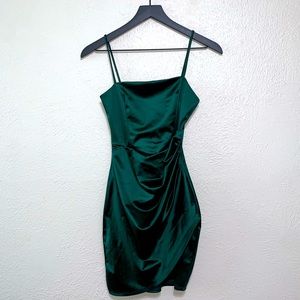 Dark green, mini dress